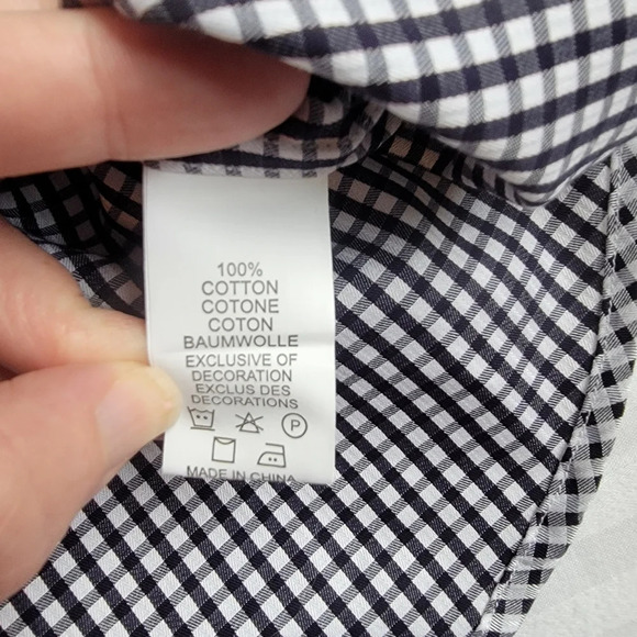 Robert Graham Black White Checked Long Sleeve Button Down Shirt Size 46 / 2XL - Picture 13 of 14